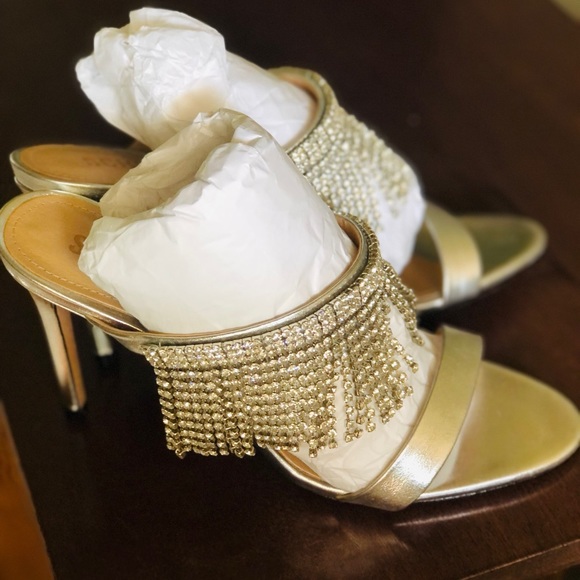 NIB SCHUTZ Sonia crystal fringe slide sandal - Picture 2 of 6